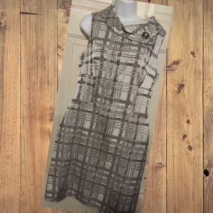 TAHARI by ASL Retro Style Asymmetrical Collar Dres